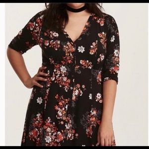 Torrid Black Floral Maxi Dress